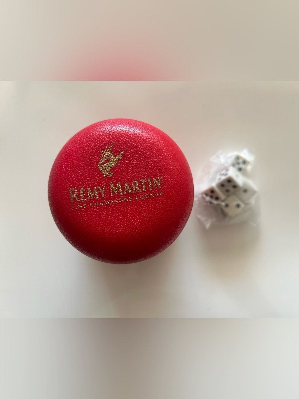 Red Leather Dice Cup with Dice Set